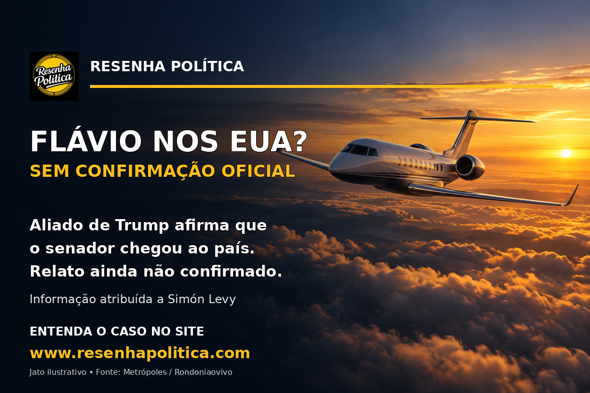 Flávio Bolsonaro: aliado de Trump diz que ele chegou aos EUA; não há confirmação oficial.