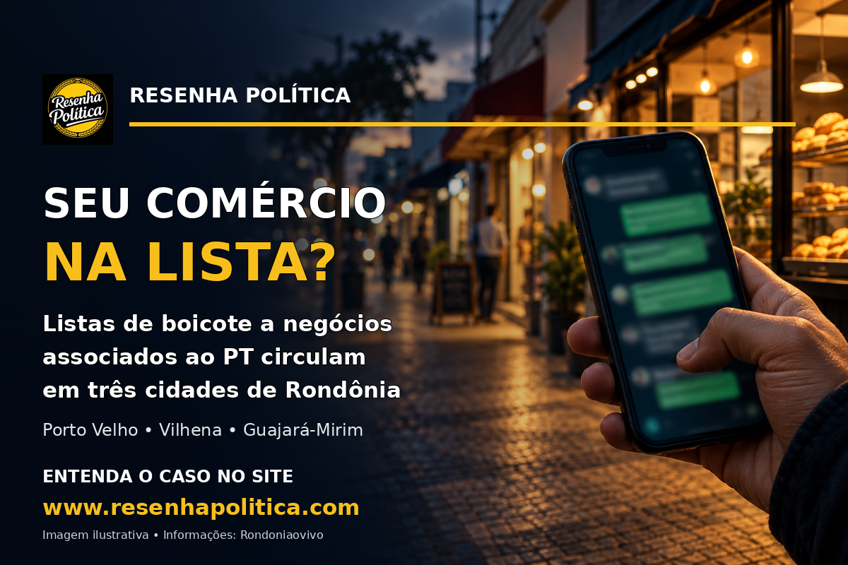 Listas de boicote a comércios "petistas" circulam em Porto Velho, Vilhena e Guajará-Mirim.