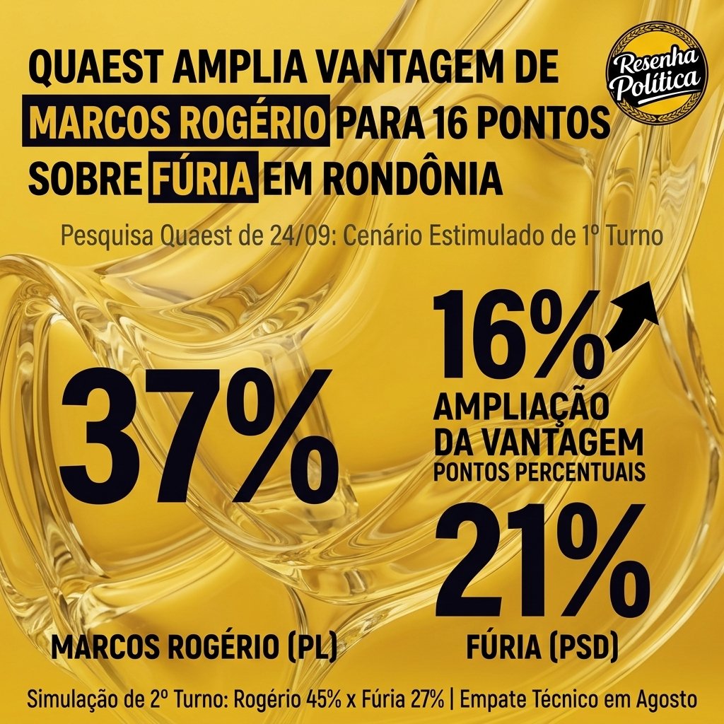 Quaest amplia vantagem de Marcos Rogério sobre Fúria para 16 pontos