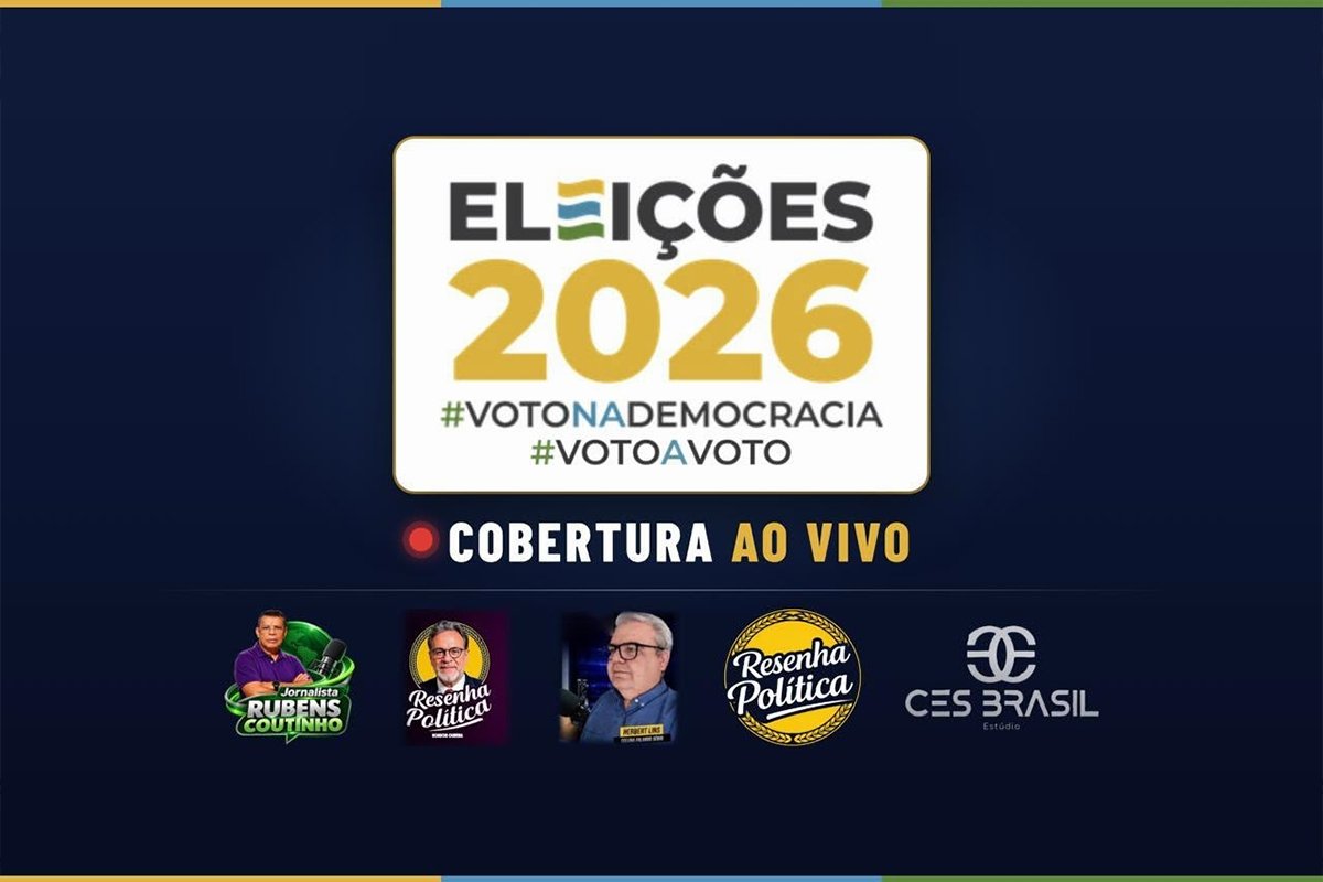 Robson Oliveira, Rubens Coutinho e Herbert Lins fazem cobertura ao vivo das Eleições 2026